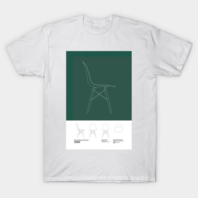 Eames DSW Chair Poster Mid Century Design - Minimal Design - Charles and Ray Eames T-Shirt by sub88